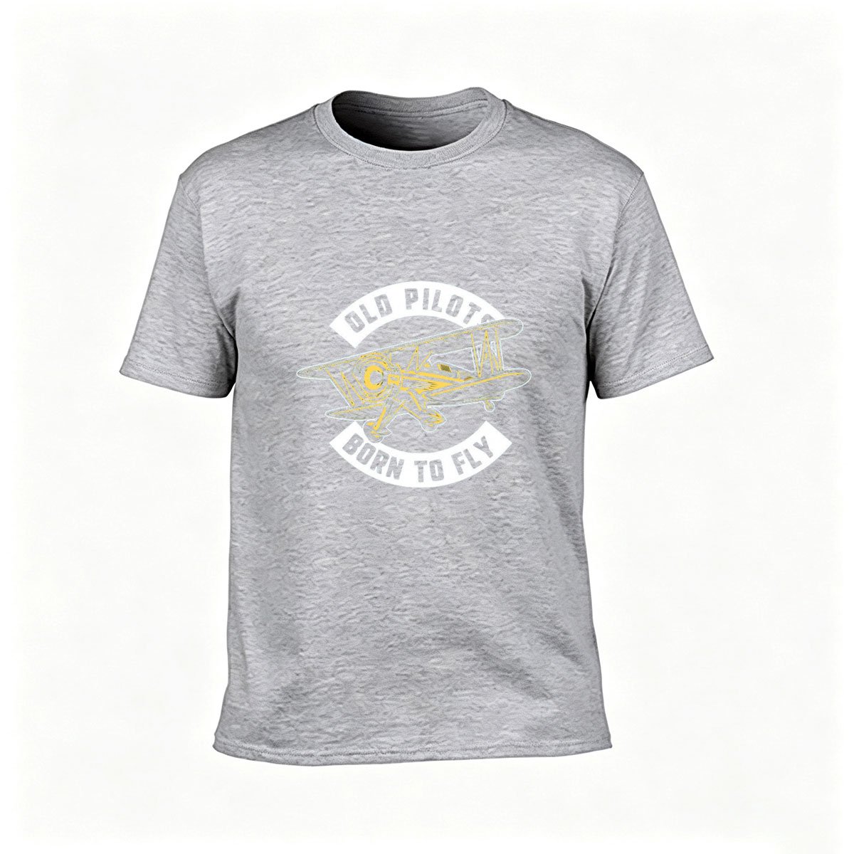 Old Pilot Born to Fly Vintage Plane Men's T-Shirt - Image 3