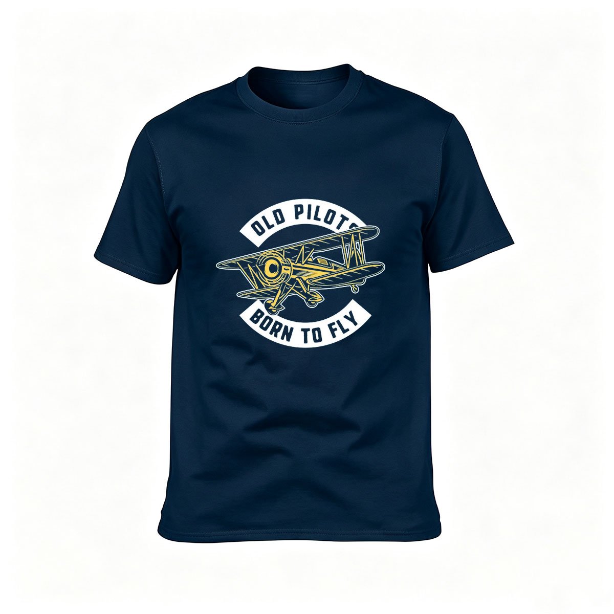 Old Pilot Born to Fly Vintage Plane Men's T-Shirt - Image 6