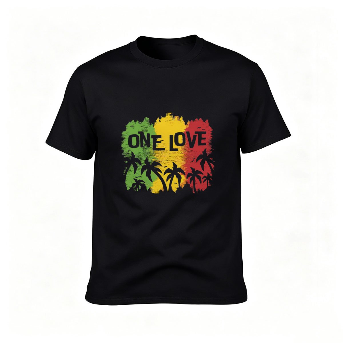 One Love Rasta Palm Tree Men's T-Shirt Summer Gift