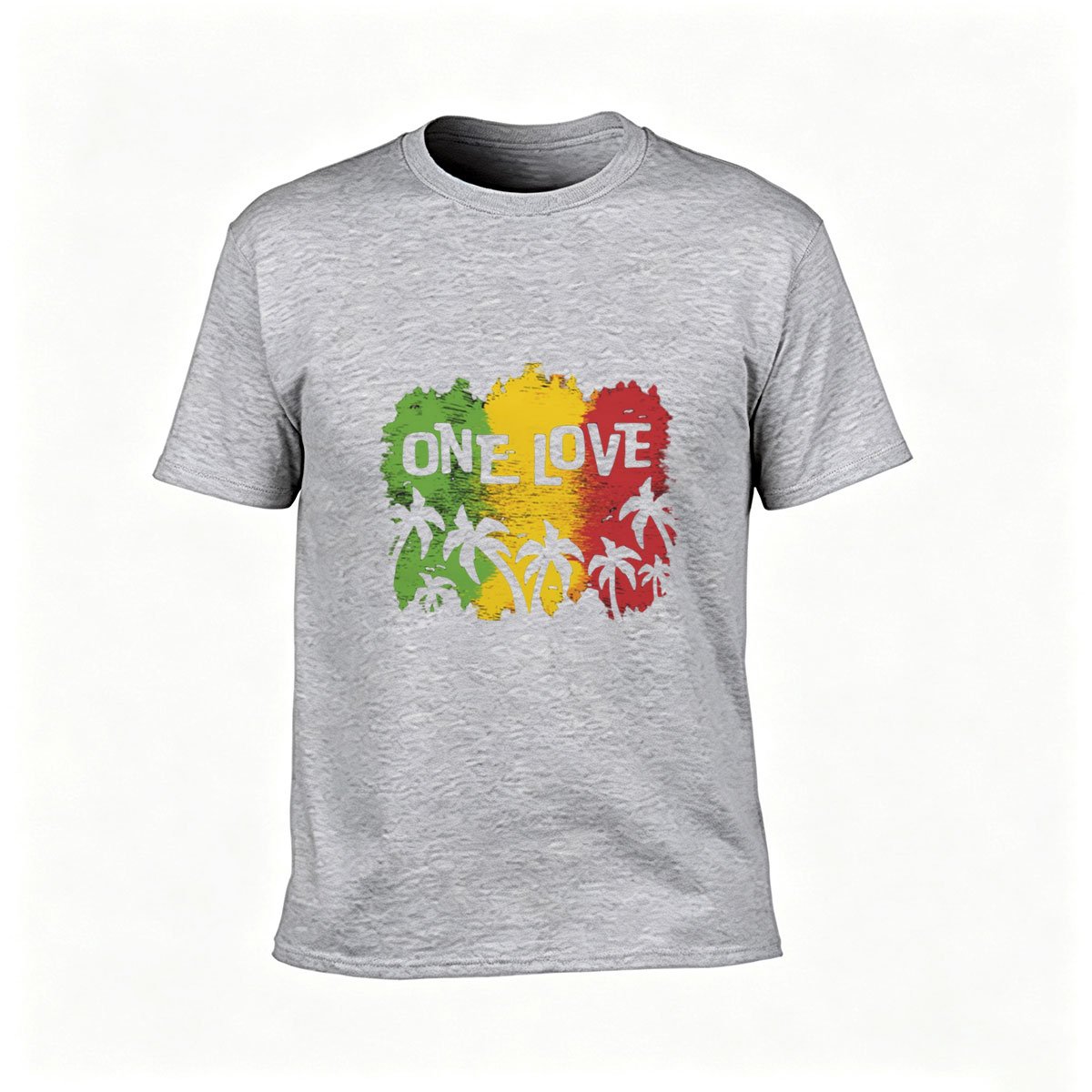 One Love Rasta Palm Tree Men's T-Shirt Summer Gift - Image 3