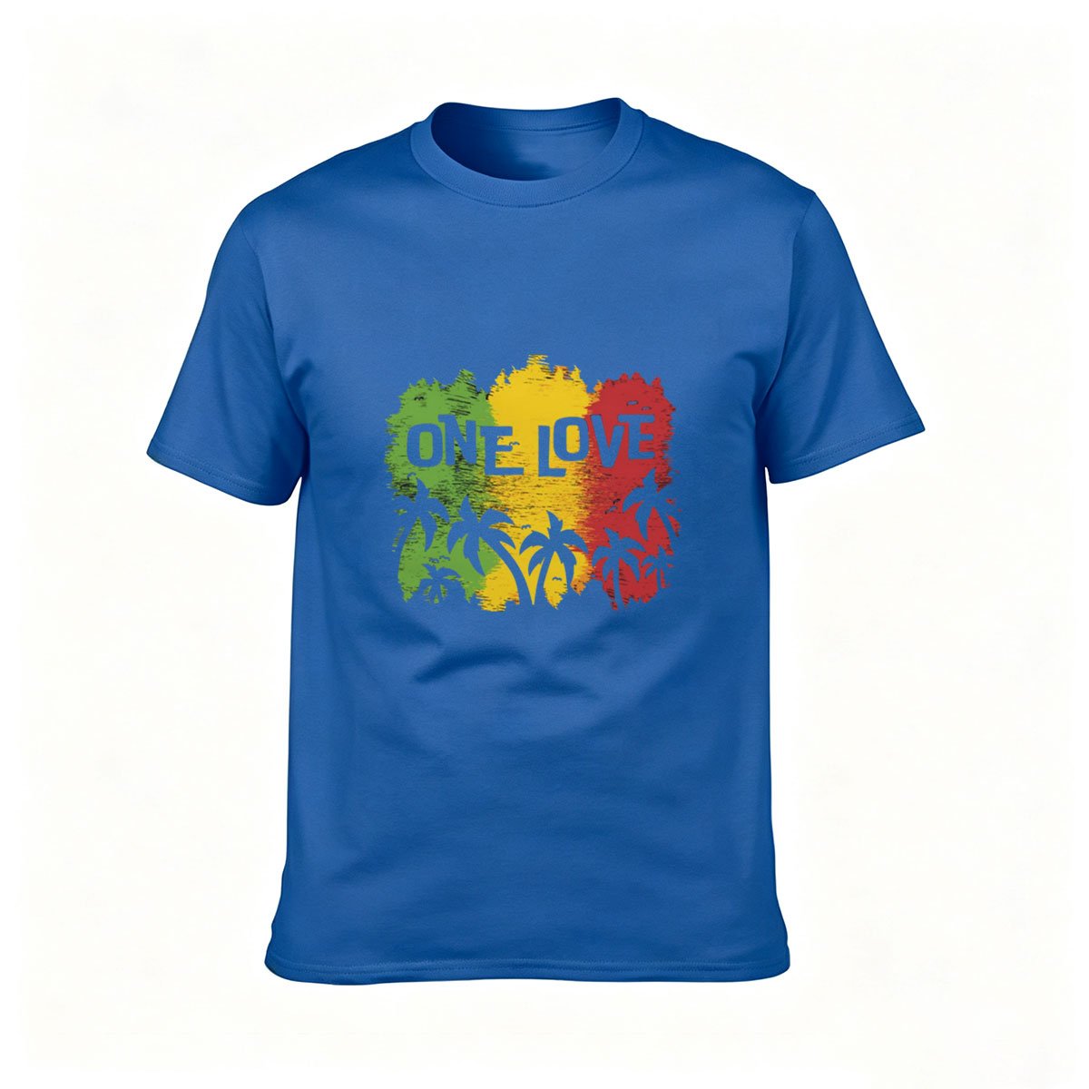 One Love Rasta Palm Tree Men's T-Shirt Summer Gift - Image 4