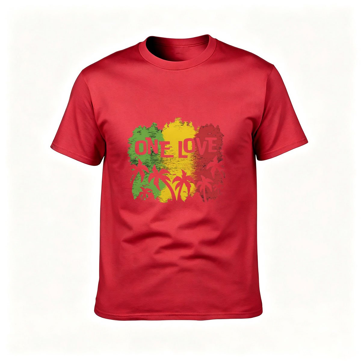 One Love Rasta Palm Tree Men's T-Shirt Summer Gift - Image 5