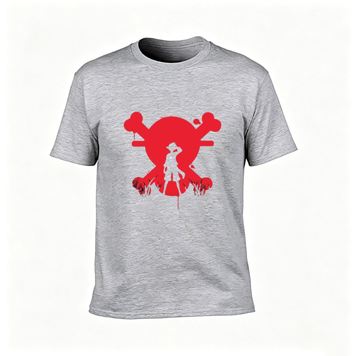 Red Skull Crossbones Pirate T-Shirt Men's Casual Tee Gift for Fans - Image 3