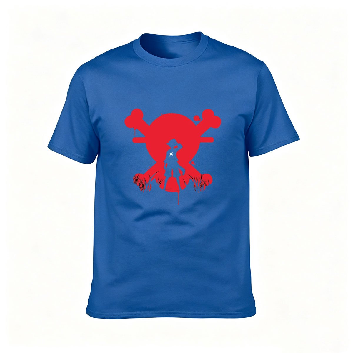 Red Skull Crossbones Pirate T-Shirt Men's Casual Tee Gift for Fans - Image 4