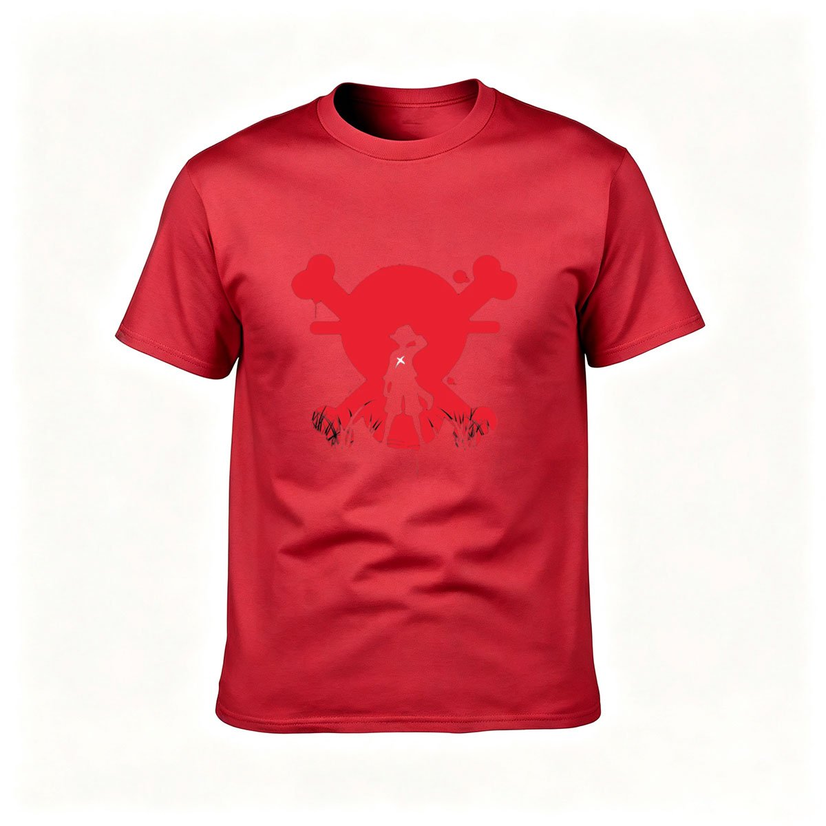 Red Skull Crossbones Pirate T-Shirt Men's Casual Tee Gift for Fans - Image 5