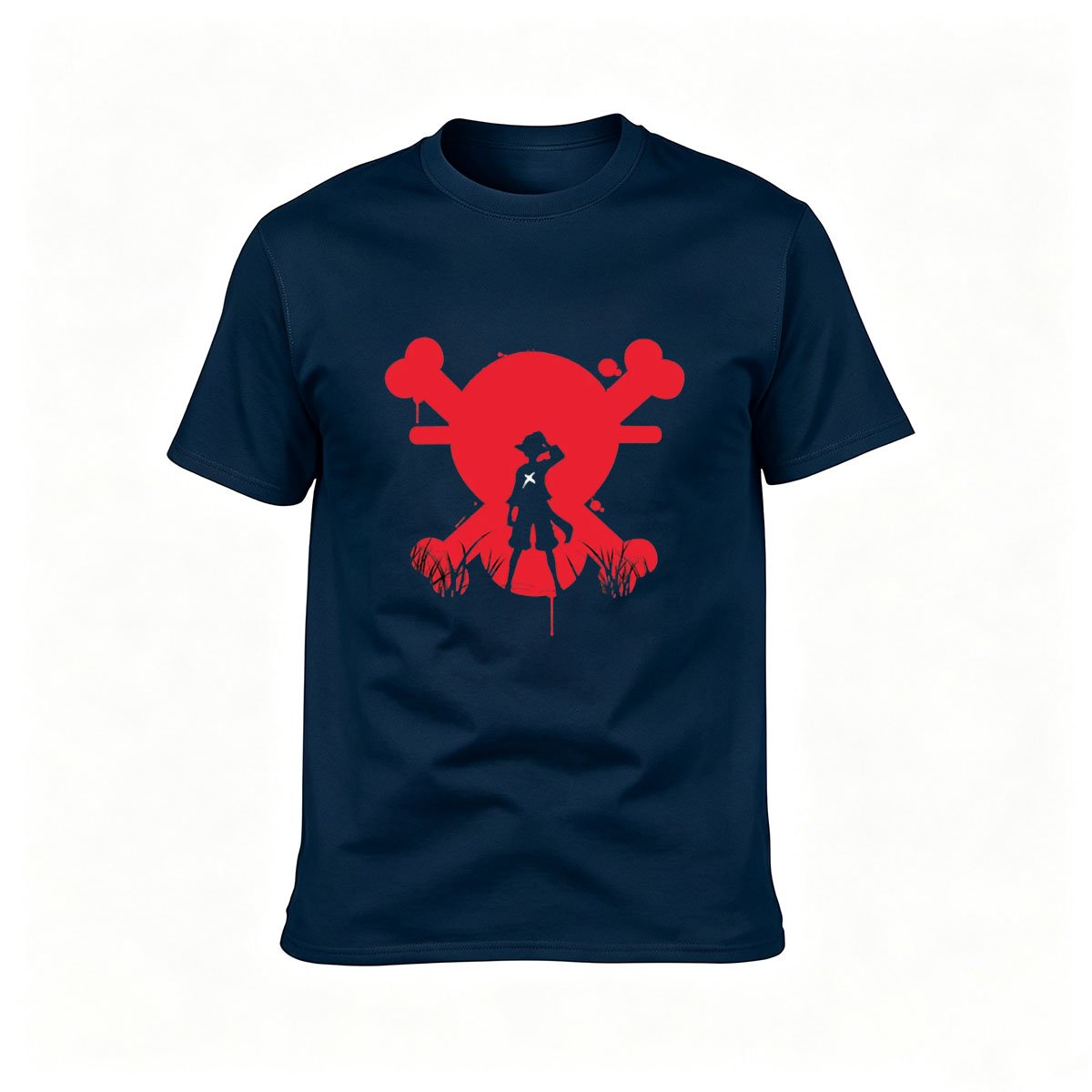 Red Skull Crossbones Pirate T-Shirt Men's Casual Tee Gift for Fans - Image 6