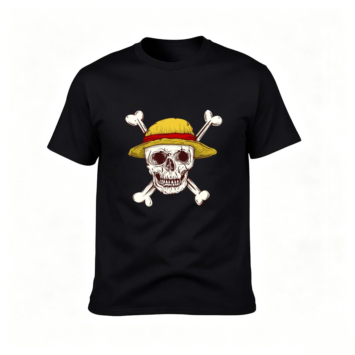 Pirate Skull Straw Hat T-Shirt Men's Gift Summer Wear