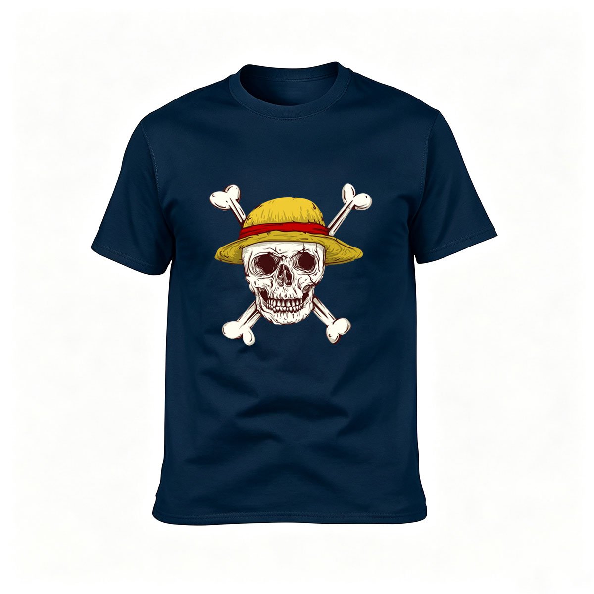 Pirate Skull Straw Hat T-Shirt Men's Gift Summer Wear - Image 6