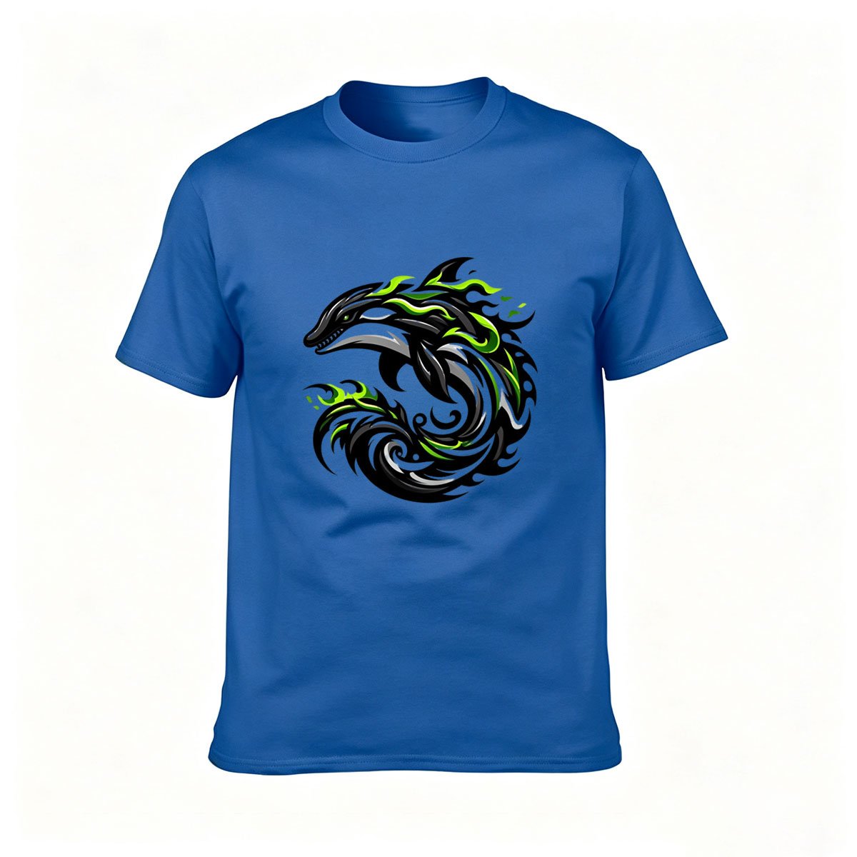 Green Flame Dragon Men's T-Shirt Casual Gift Wear - Image 4