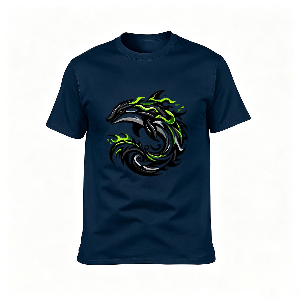 Green Flame Dragon Men's T-Shirt Casual Gift Wear - Image 6