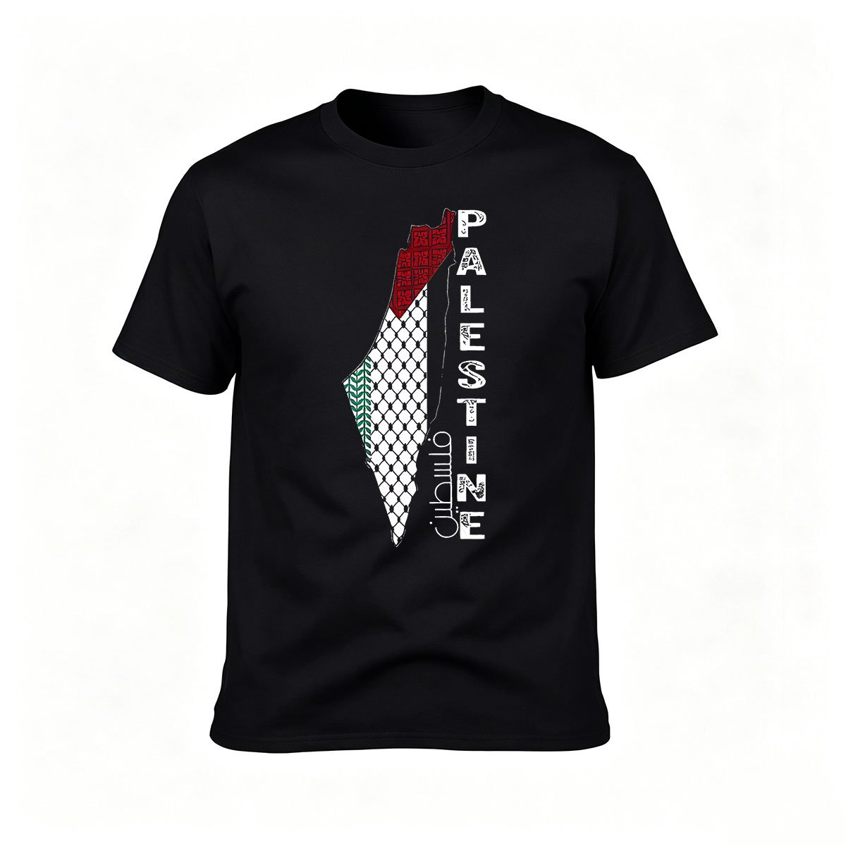 Palestine Map Flag T-Shirt Men's Tees Gift for Supporters