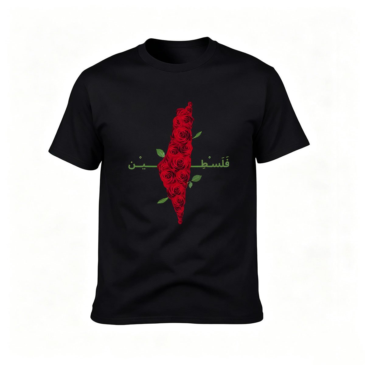 Palestine Rose Map Men's T-Shirt Gift for Arab Pride