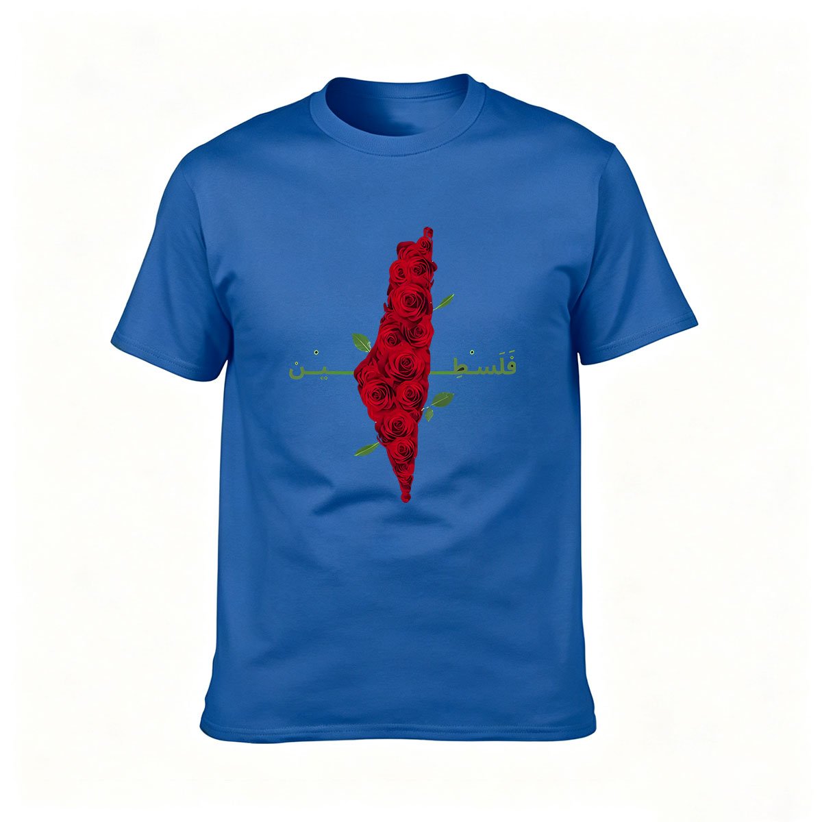 Palestine Rose Map Men's T-Shirt Gift for Arab Pride - Image 4