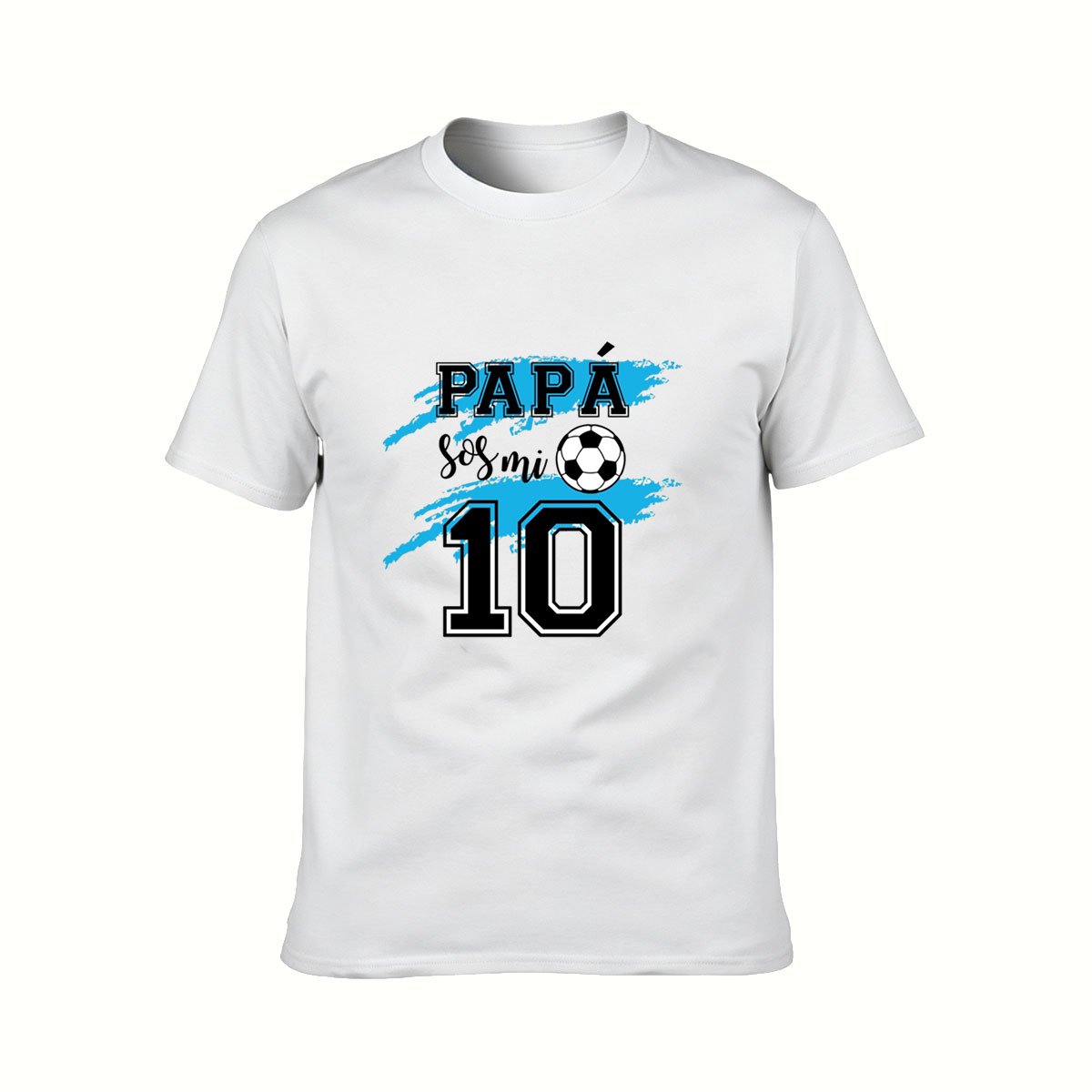 Papa Soccer Fan 10 Men's T-Shirt Gift for Dad Football Lover - Image 2