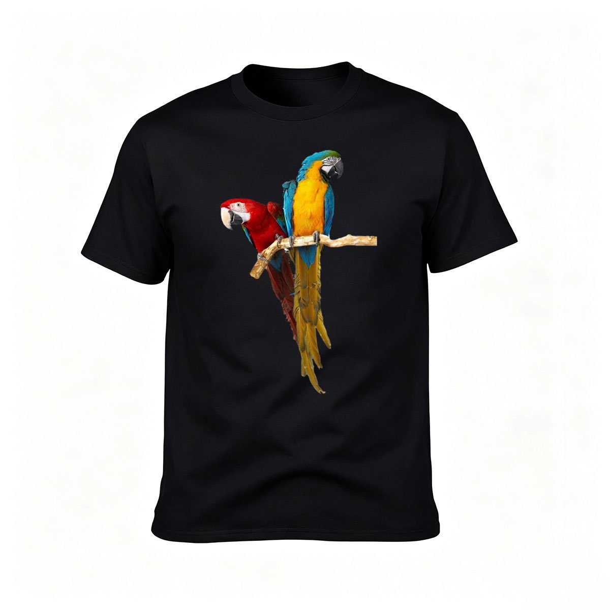 Colorful Parrots on Branch Men's T-Shirt Gift for Nature Lovers