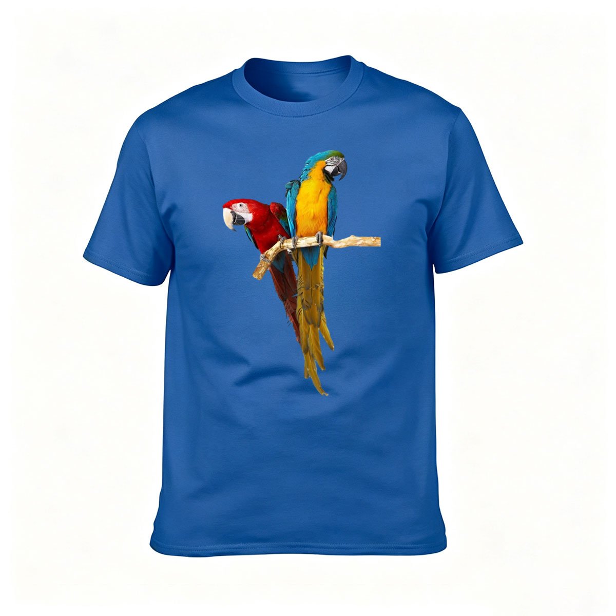 Colorful Parrots on Branch Men's T-Shirt Gift for Nature Lovers - Image 4