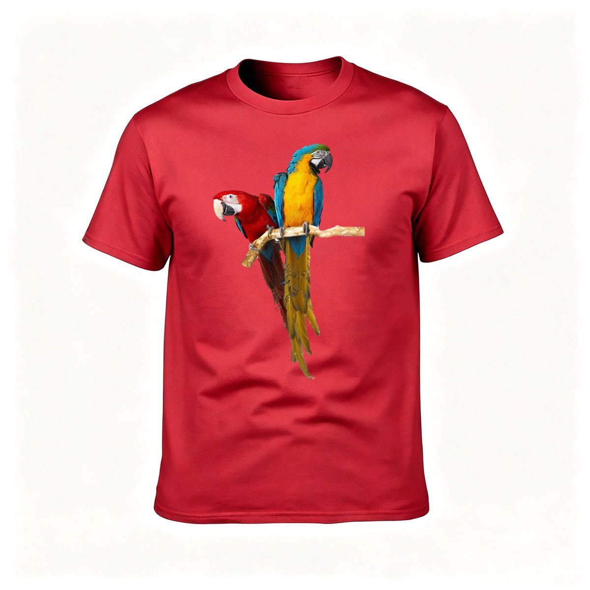 Colorful Parrots on Branch Men's T-Shirt Gift for Nature Lovers - Image 5