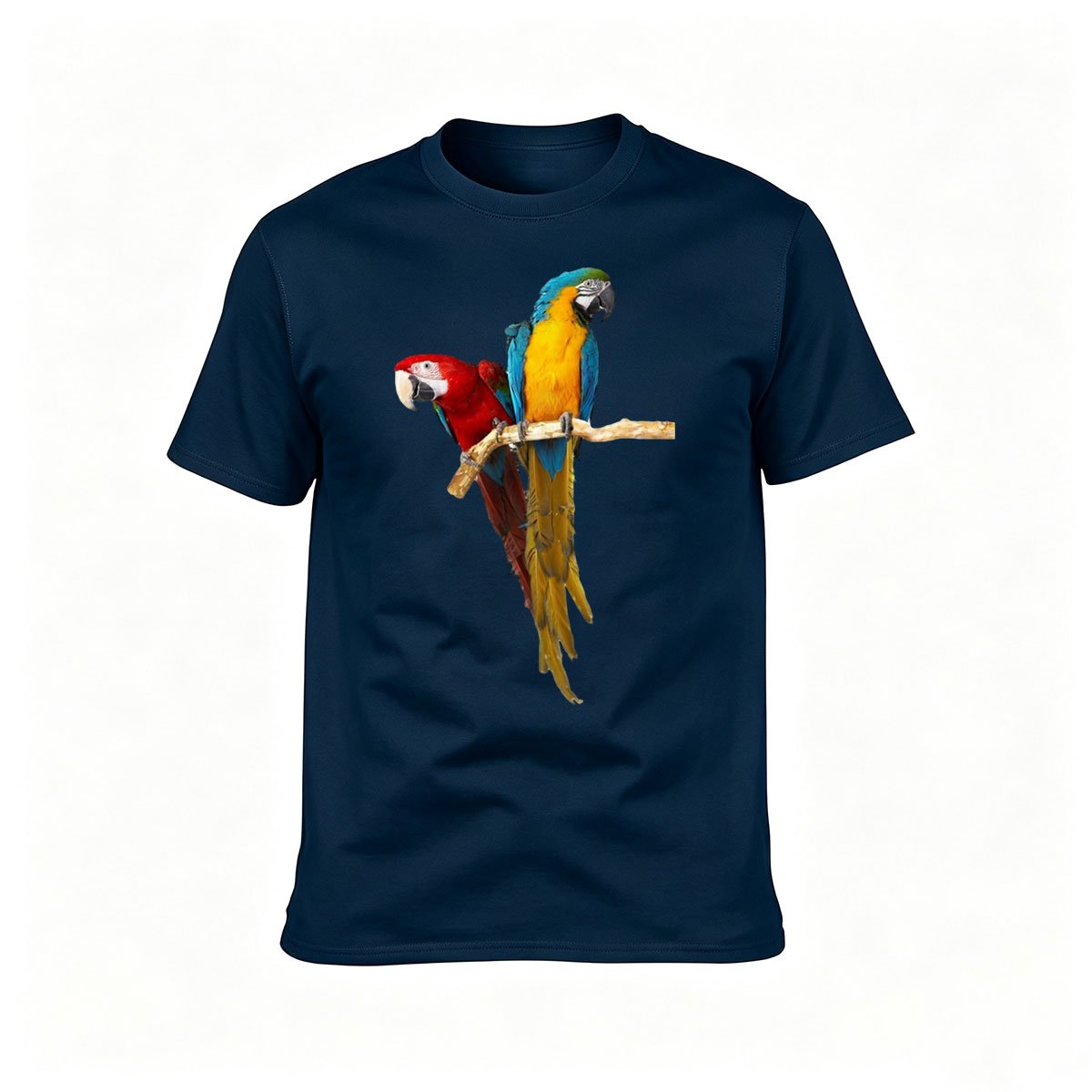Colorful Parrots on Branch Men's T-Shirt Gift for Nature Lovers - Image 6