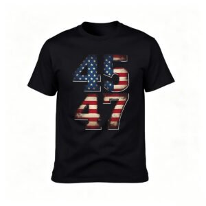 Patriotic 45 47 American Flag Men's T-Shirt Gift for USA Fans