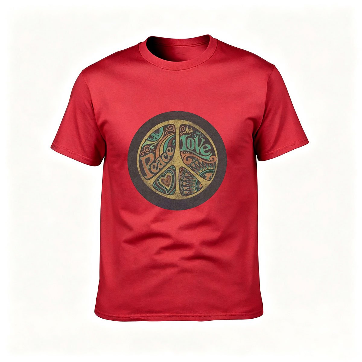 Peace Love Psychedelic Peace Sign Mens T-Shirt Gift - Image 5
