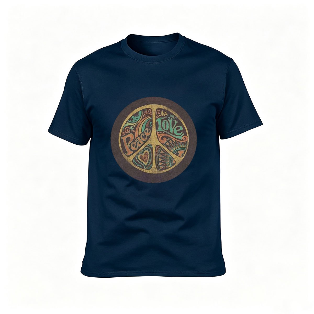 Peace Love Psychedelic Peace Sign Mens T-Shirt Gift - Image 6