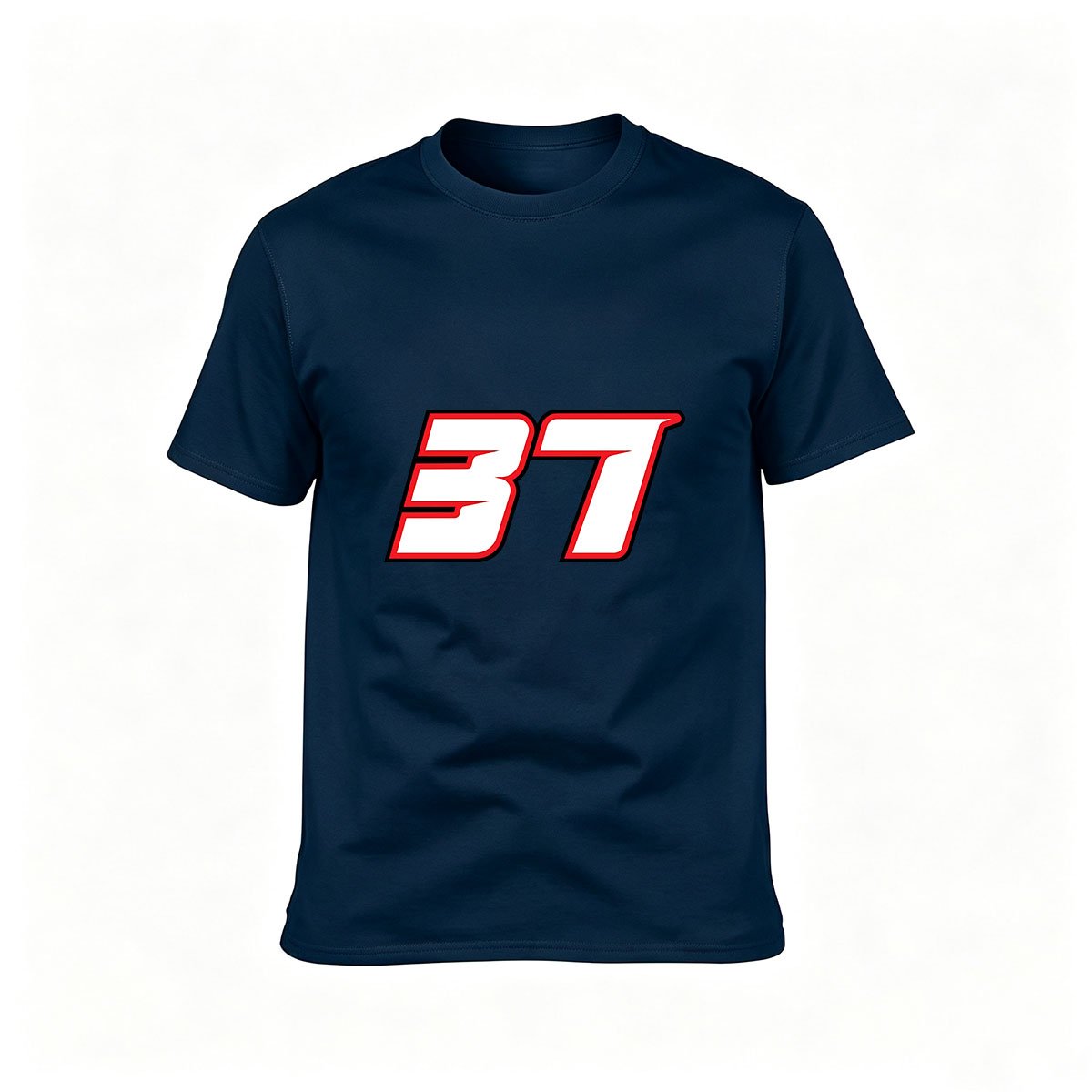 Men's Black T-Shirt Number 37 Red White Design Sport Gift - Image 6