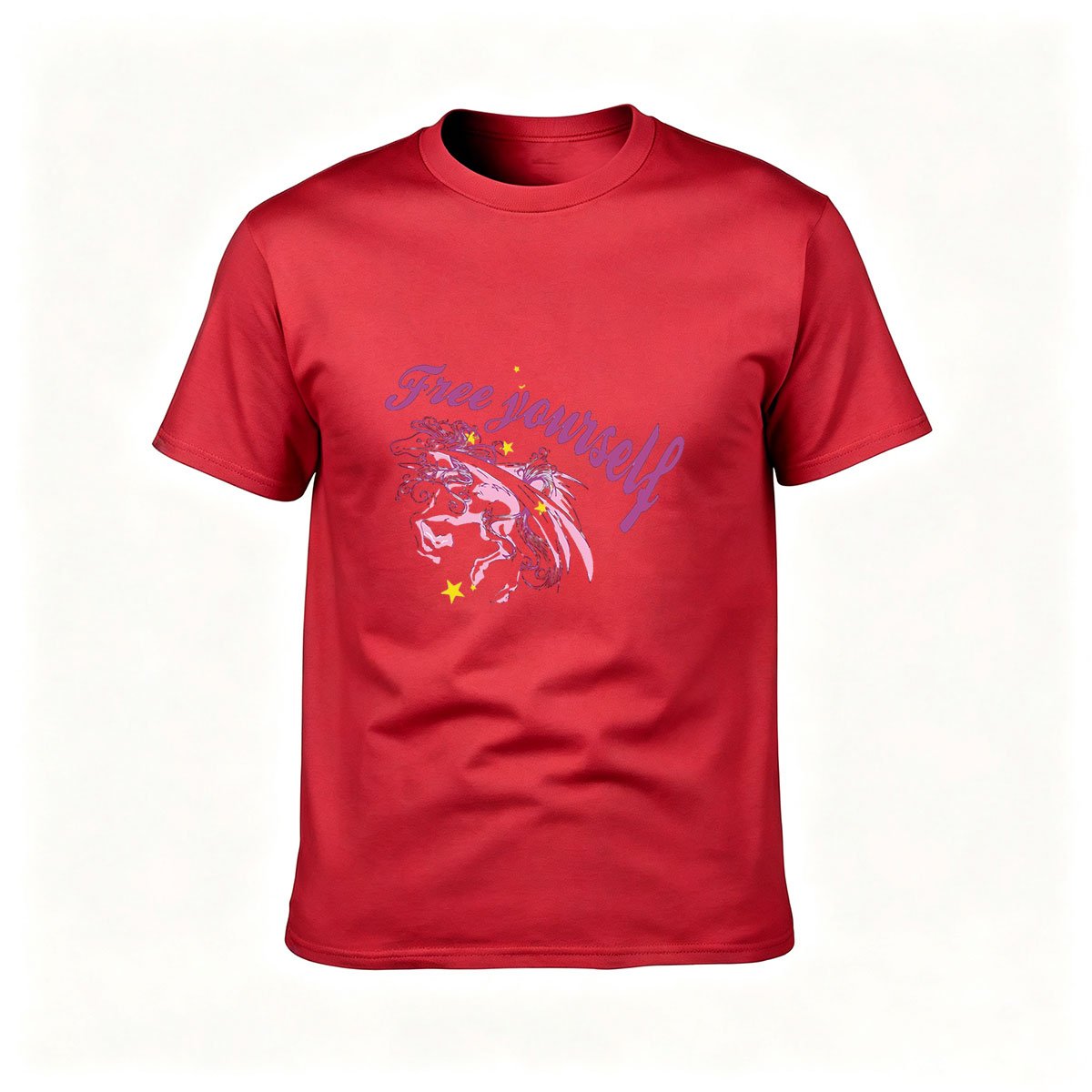 Free Yourself Unicorn Graphic Men's T-Shirt Gift Wear - Image 5