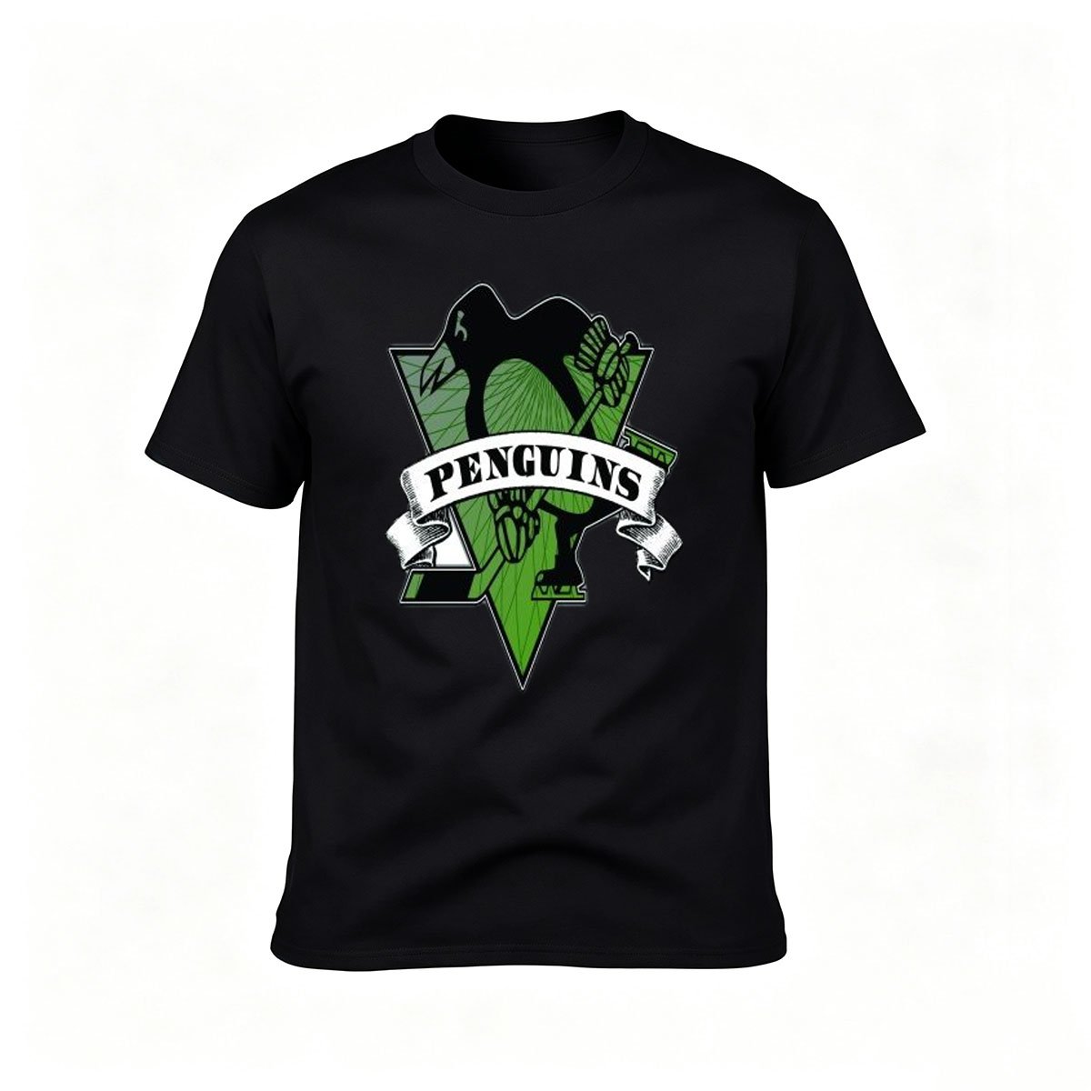 Penguins Green Logo Men's T-Shirt Casual Gift Wear