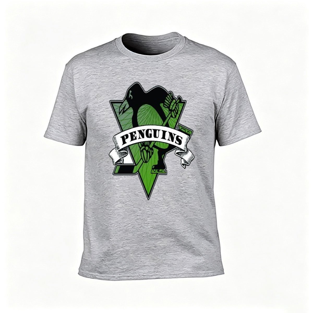 Penguins Green Logo Men's T-Shirt Casual Gift Wear - Image 3