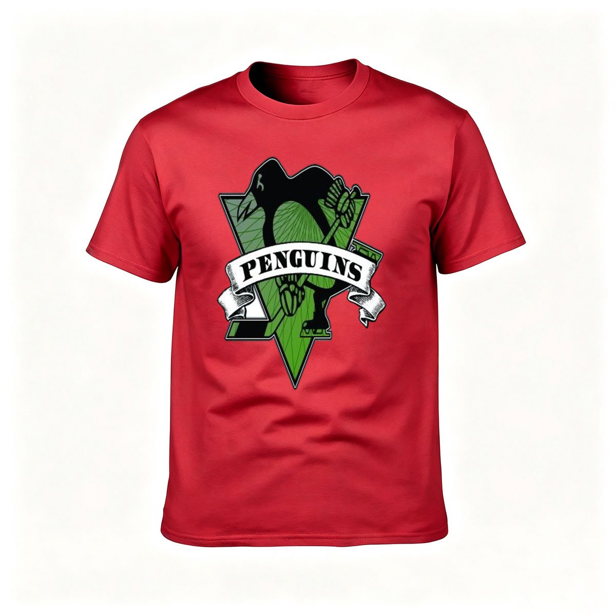 Penguins Green Logo Men's T-Shirt Casual Gift Wear - Image 5