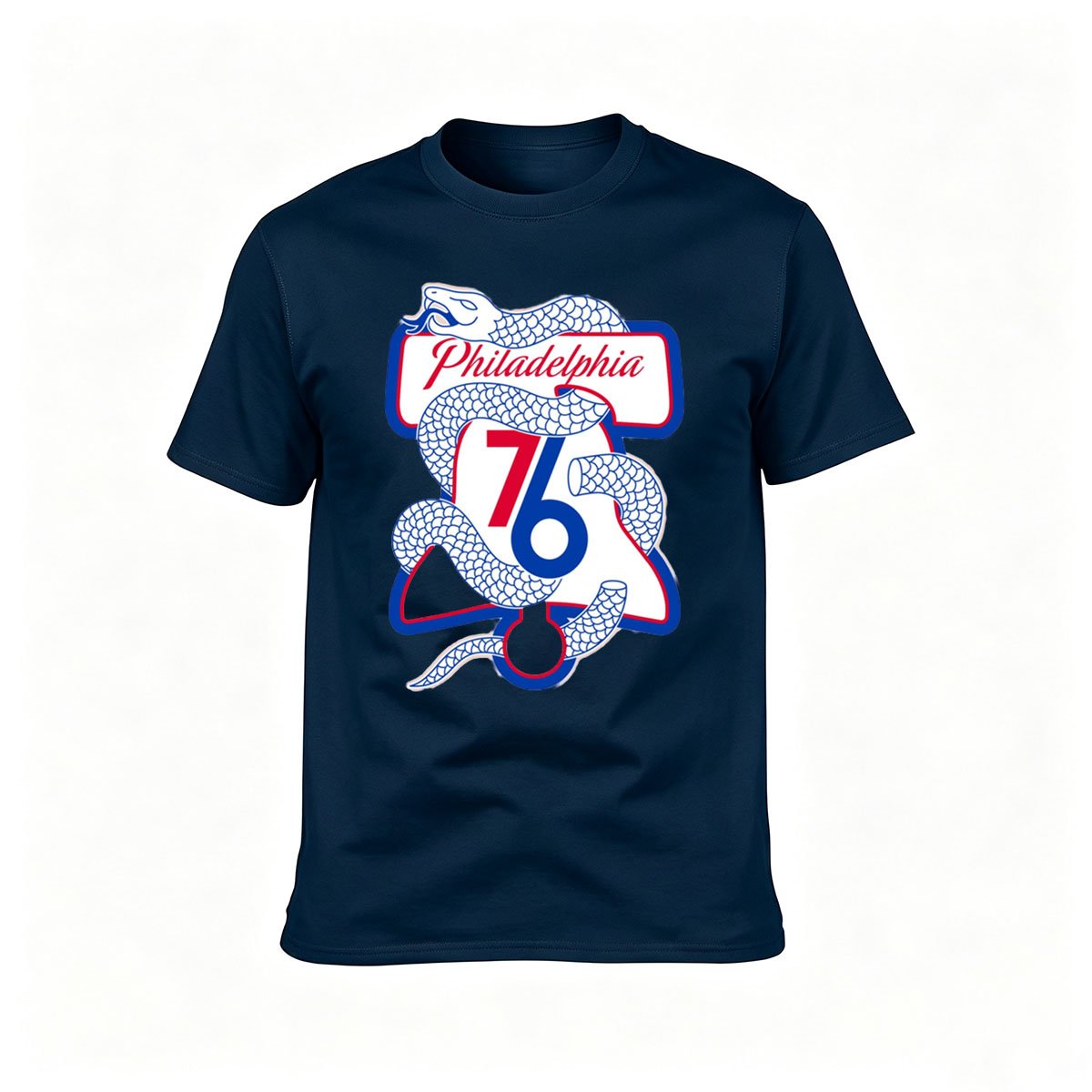 Philadelphia 76ers Snake Logo Men's T-Shirt Gift for Fans - Image 6