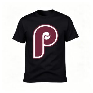 P Logo Men's T-Shirt Maroon White Design Casual Wear Gift