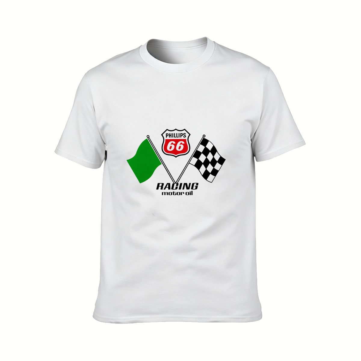 Men's Racing T-Shirt with Route 66 Flag Design for Motorsport Fans - Image 2