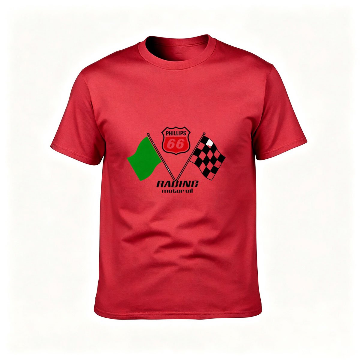 Men's Racing T-Shirt with Route 66 Flag Design for Motorsport Fans - Image 5