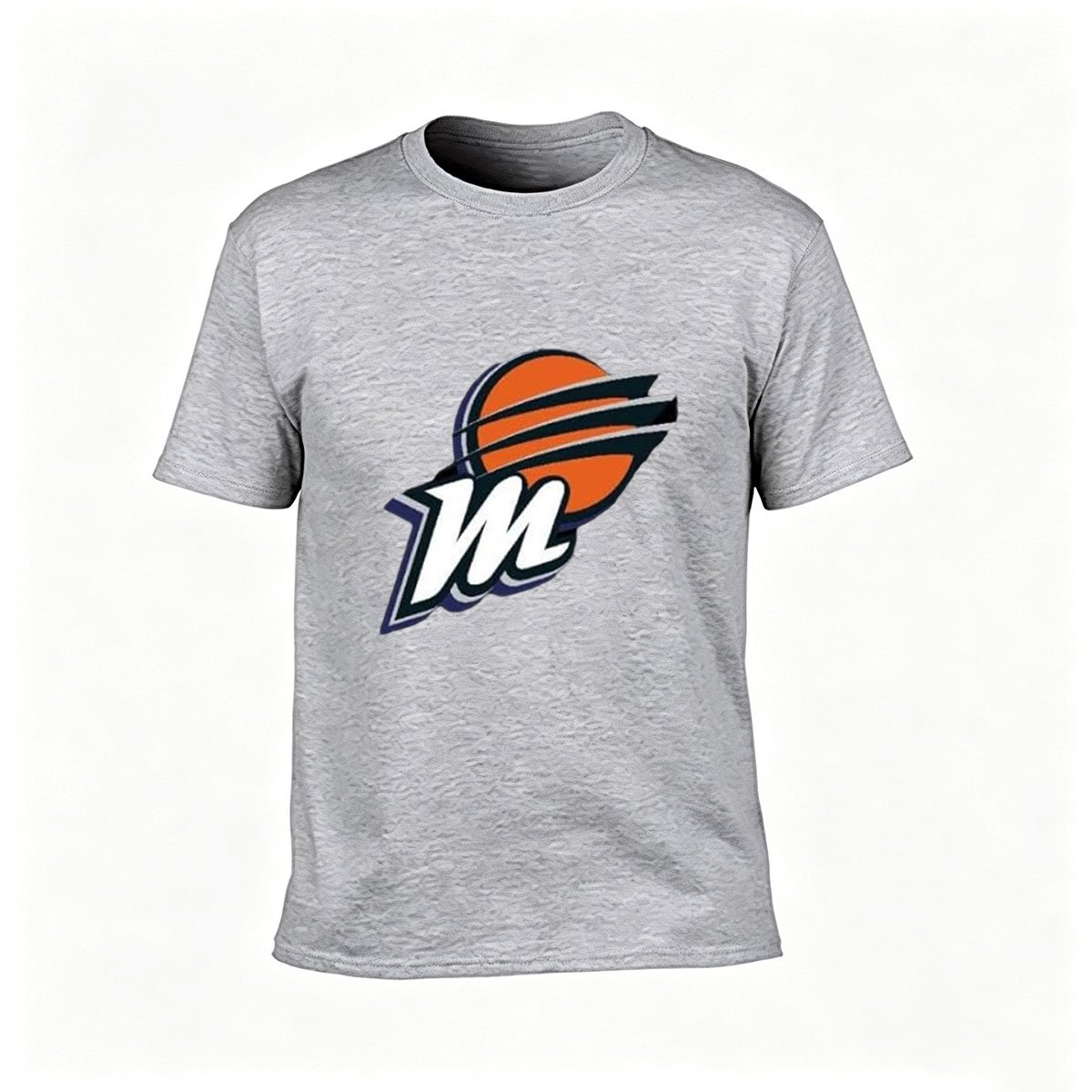 Men's Black T-Shirt with Orange Basketball Logo M Design for Sports Fans Gift - Image 3