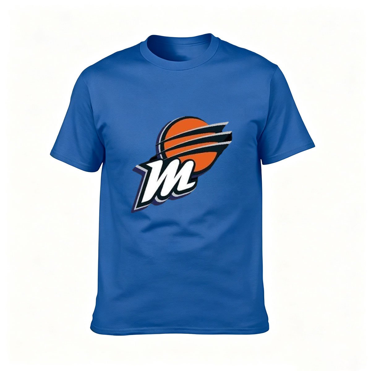 Men's Black T-Shirt with Orange Basketball Logo M Design for Sports Fans Gift - Image 4