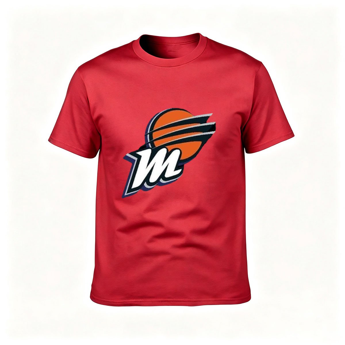 Men's Black T-Shirt with Orange Basketball Logo M Design for Sports Fans Gift - Image 5