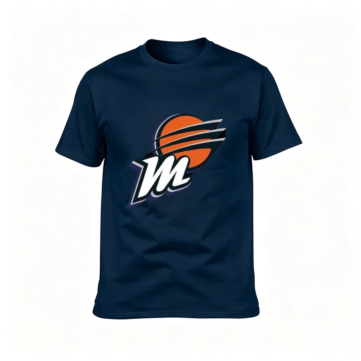 Men's Black T-Shirt with Orange Basketball Logo M Design for Sports Fans Gift - Image 6