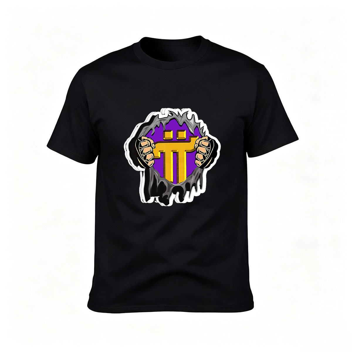 Torn T Shirt Design Men's Tee Purple Gold Logo Graphic Tees Gift