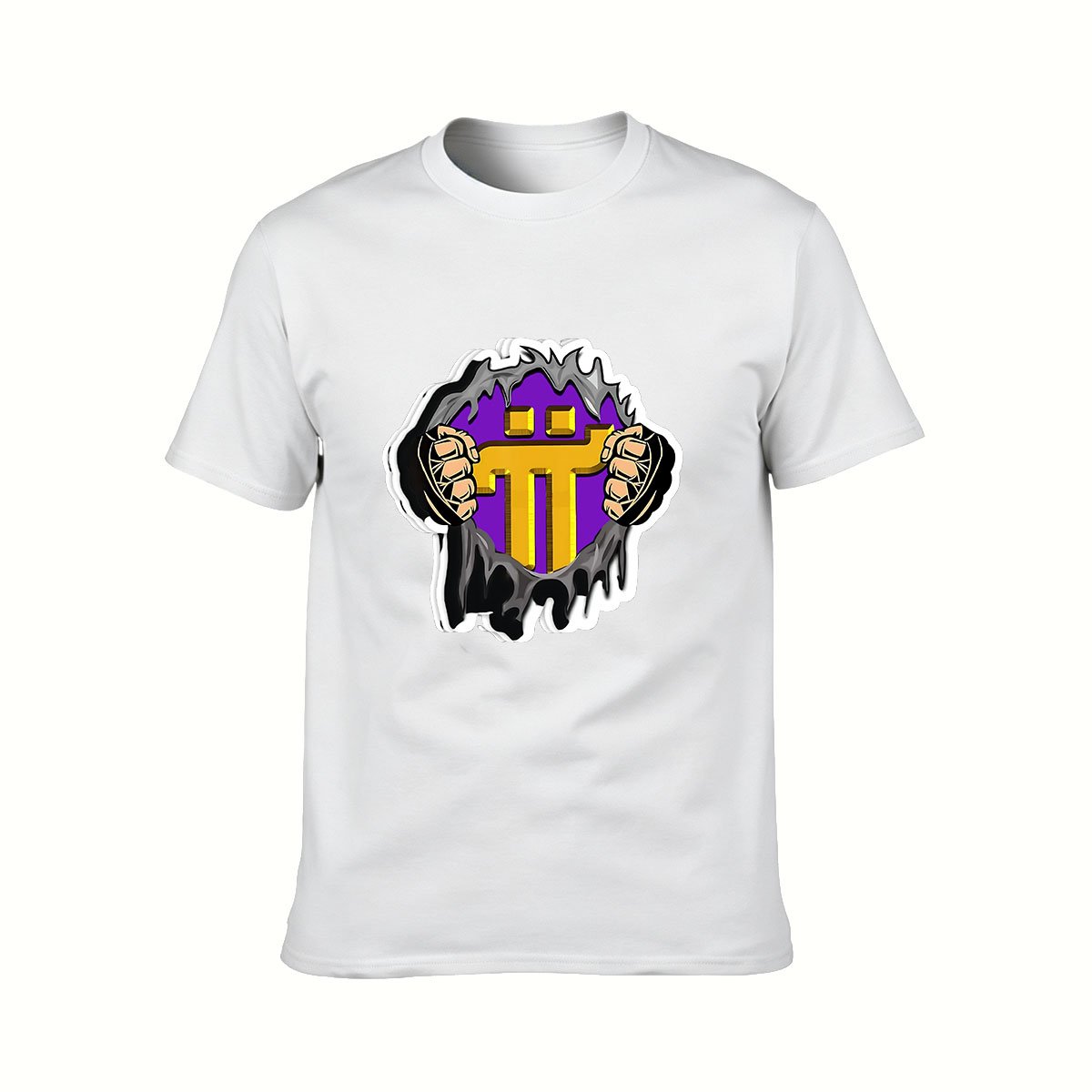 Torn T Shirt Design Men's Tee Purple Gold Logo Graphic Tees Gift - Image 2