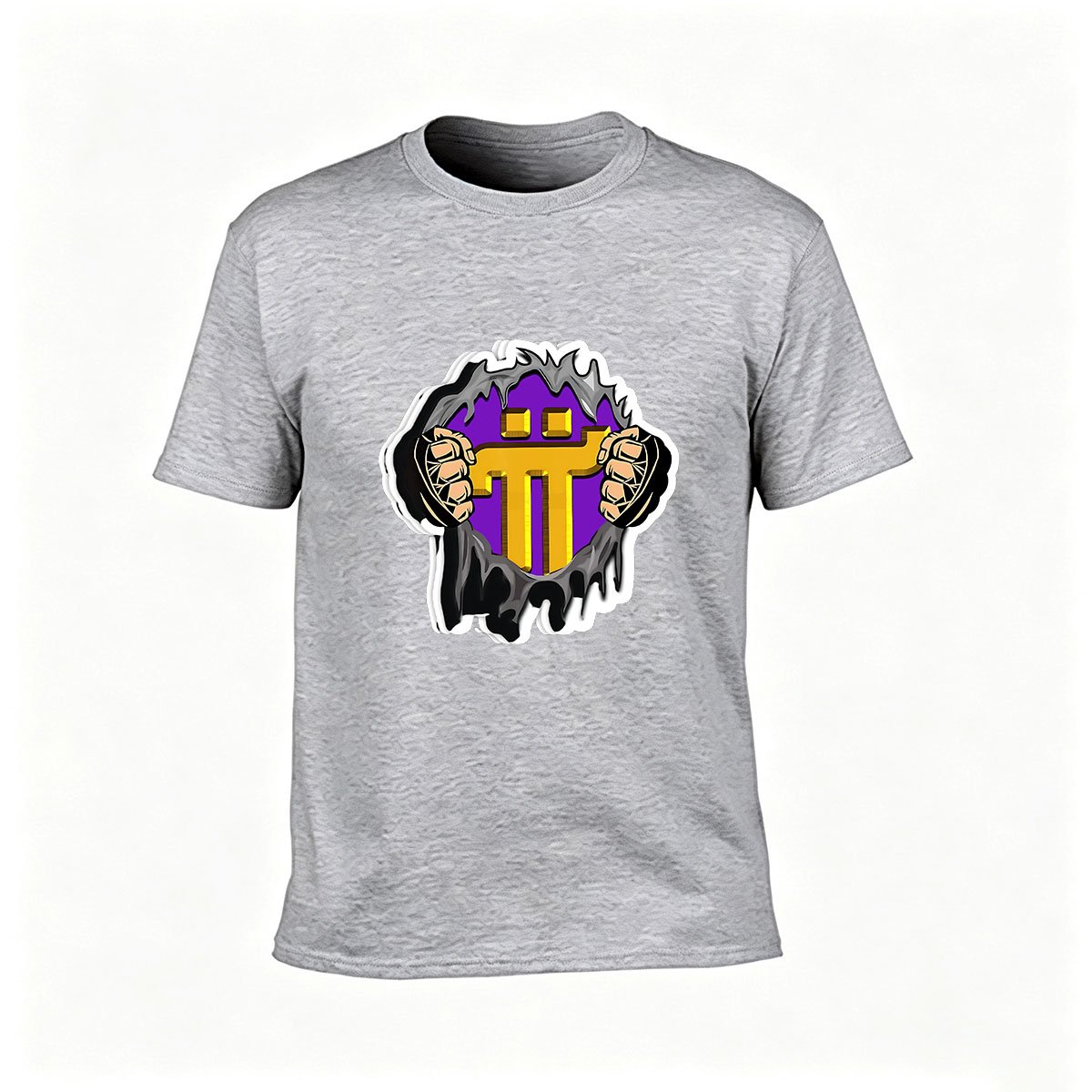Torn T Shirt Design Men's Tee Purple Gold Logo Graphic Tees Gift - Image 3