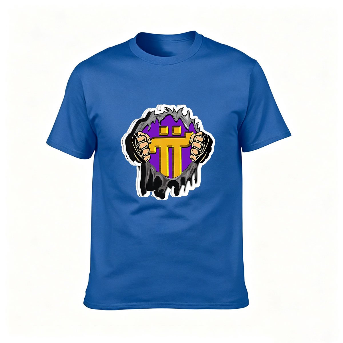 Torn T Shirt Design Men's Tee Purple Gold Logo Graphic Tees Gift - Image 4