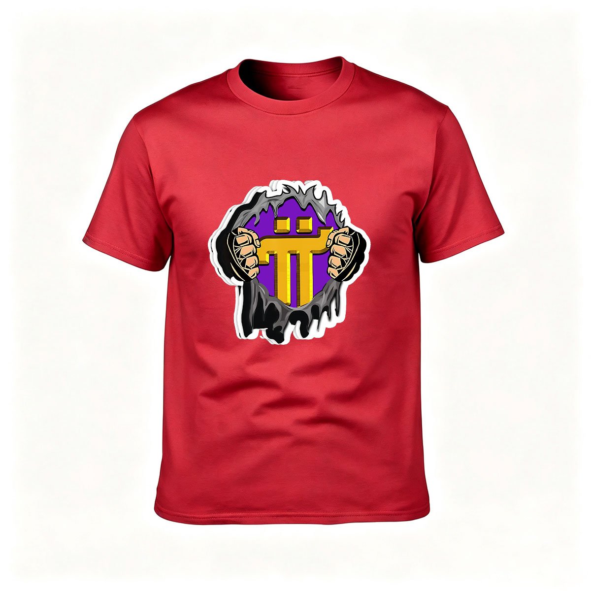 Torn T Shirt Design Men's Tee Purple Gold Logo Graphic Tees Gift - Image 5