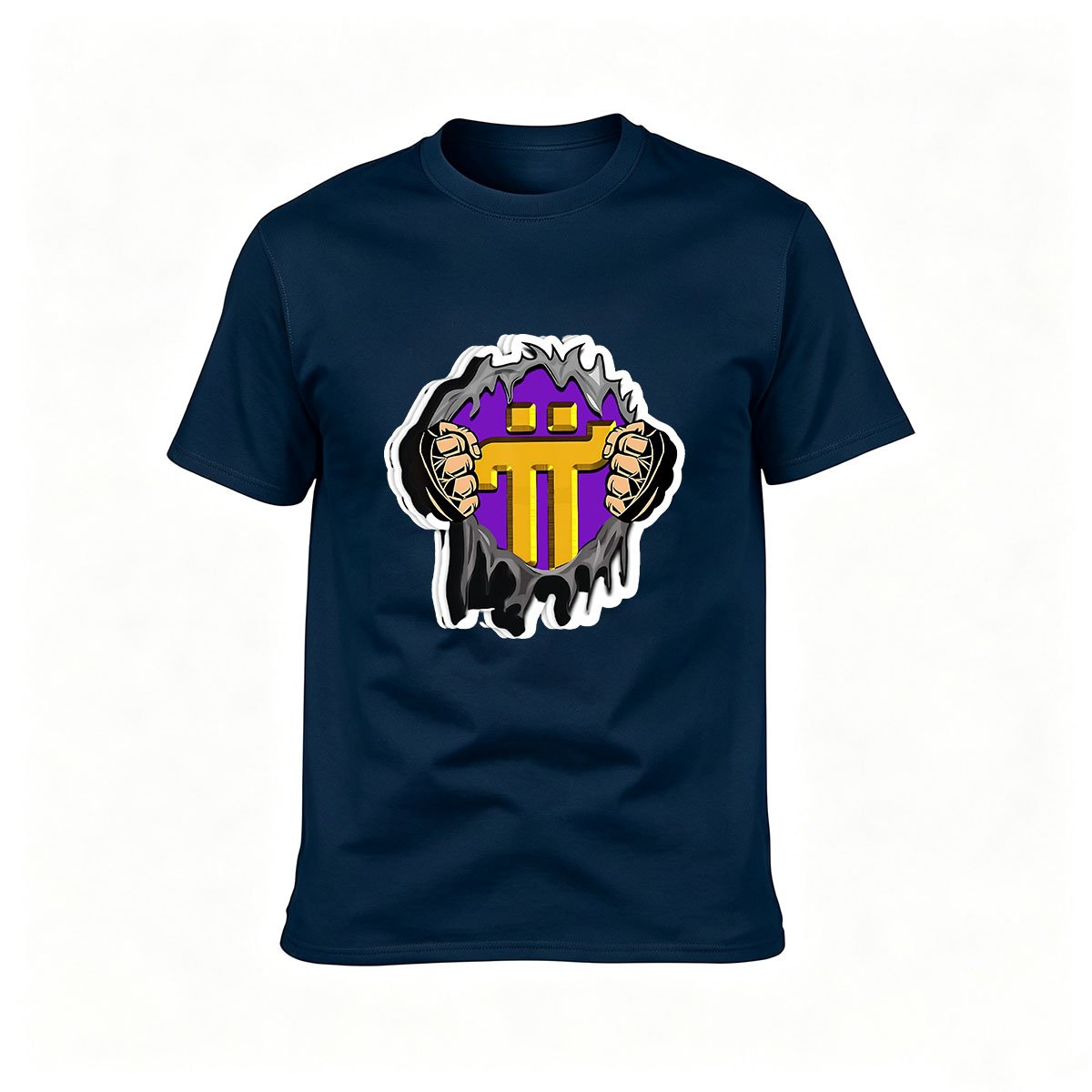 Torn T Shirt Design Men's Tee Purple Gold Logo Graphic Tees Gift - Image 6