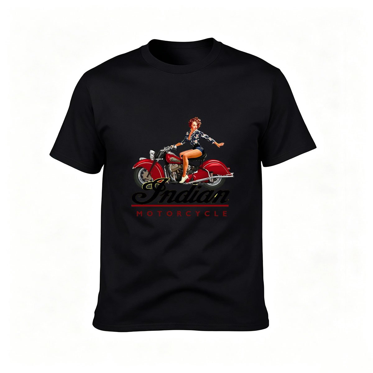 Indian Motorcycle Pinup Women T-Shirt Retro Biker Gift