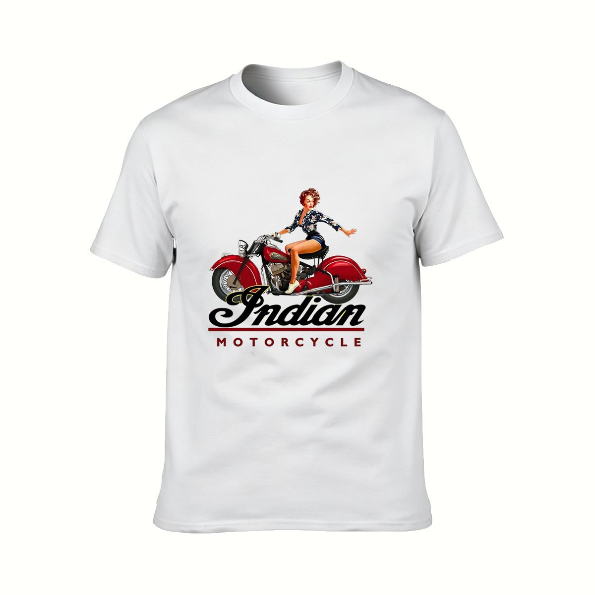 Indian Motorcycle Pinup Women T-Shirt Retro Biker Gift - Image 2