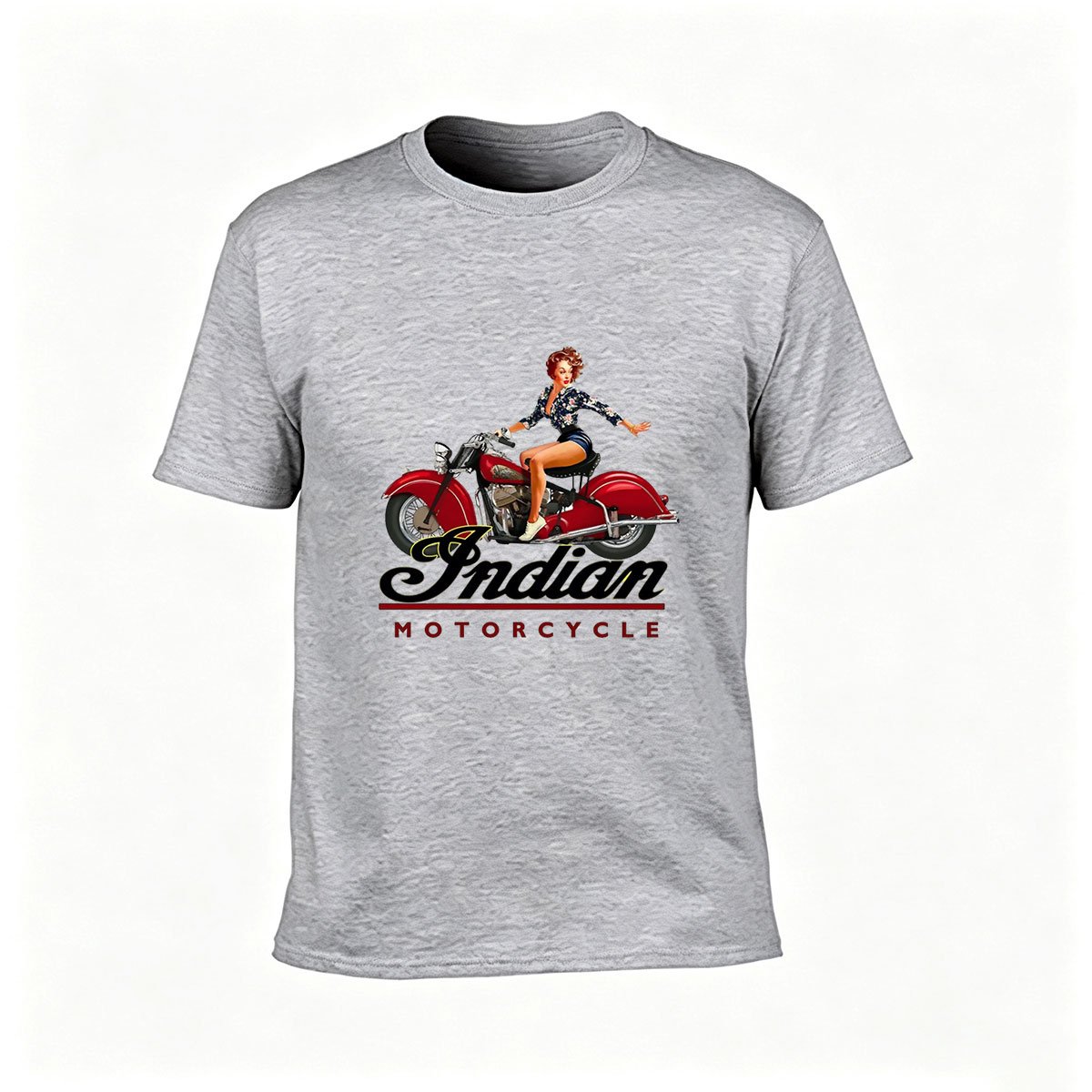 Indian Motorcycle Pinup Women T-Shirt Retro Biker Gift - Image 3