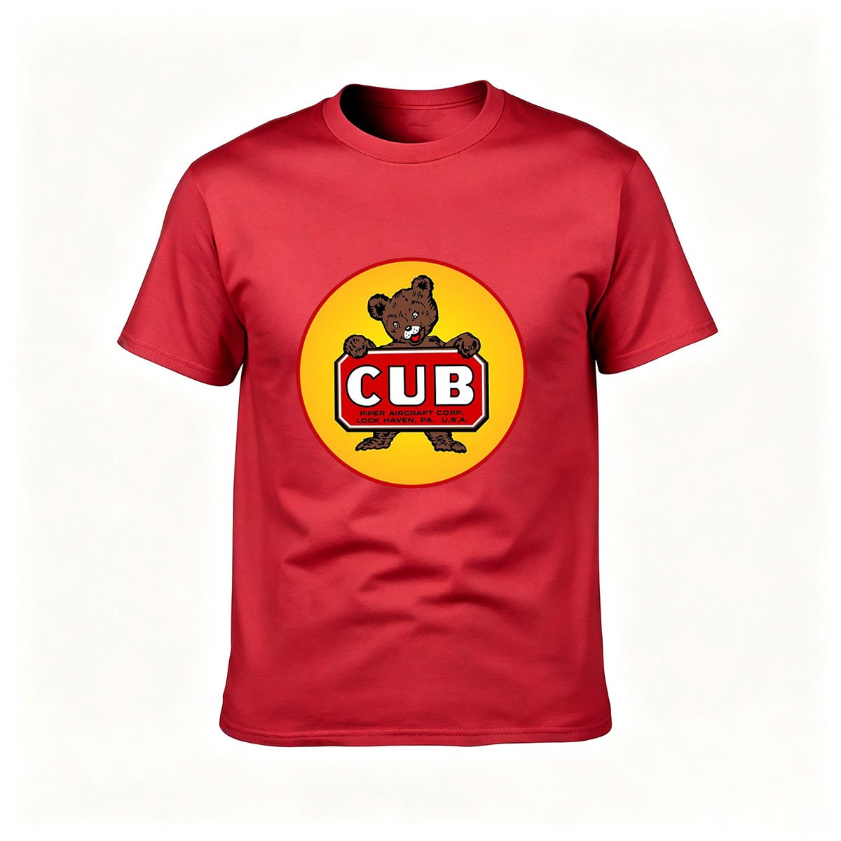 Cub Bear Logo Men's T-Shirt Gift for Aviation Enthusiasts - Image 5