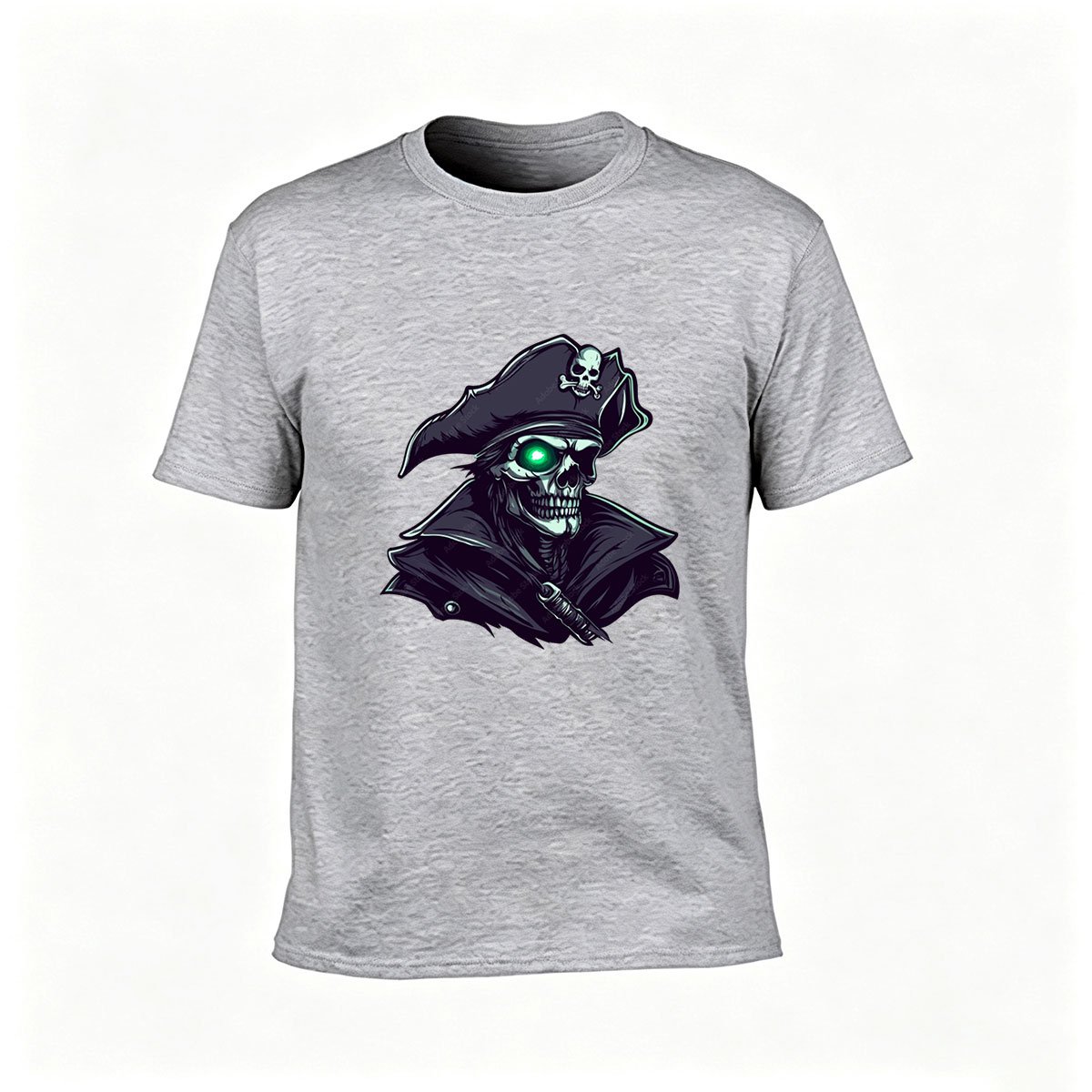 Pirate Skull T-Shirt Men's Gothic Horror Gift Tee - Image 3