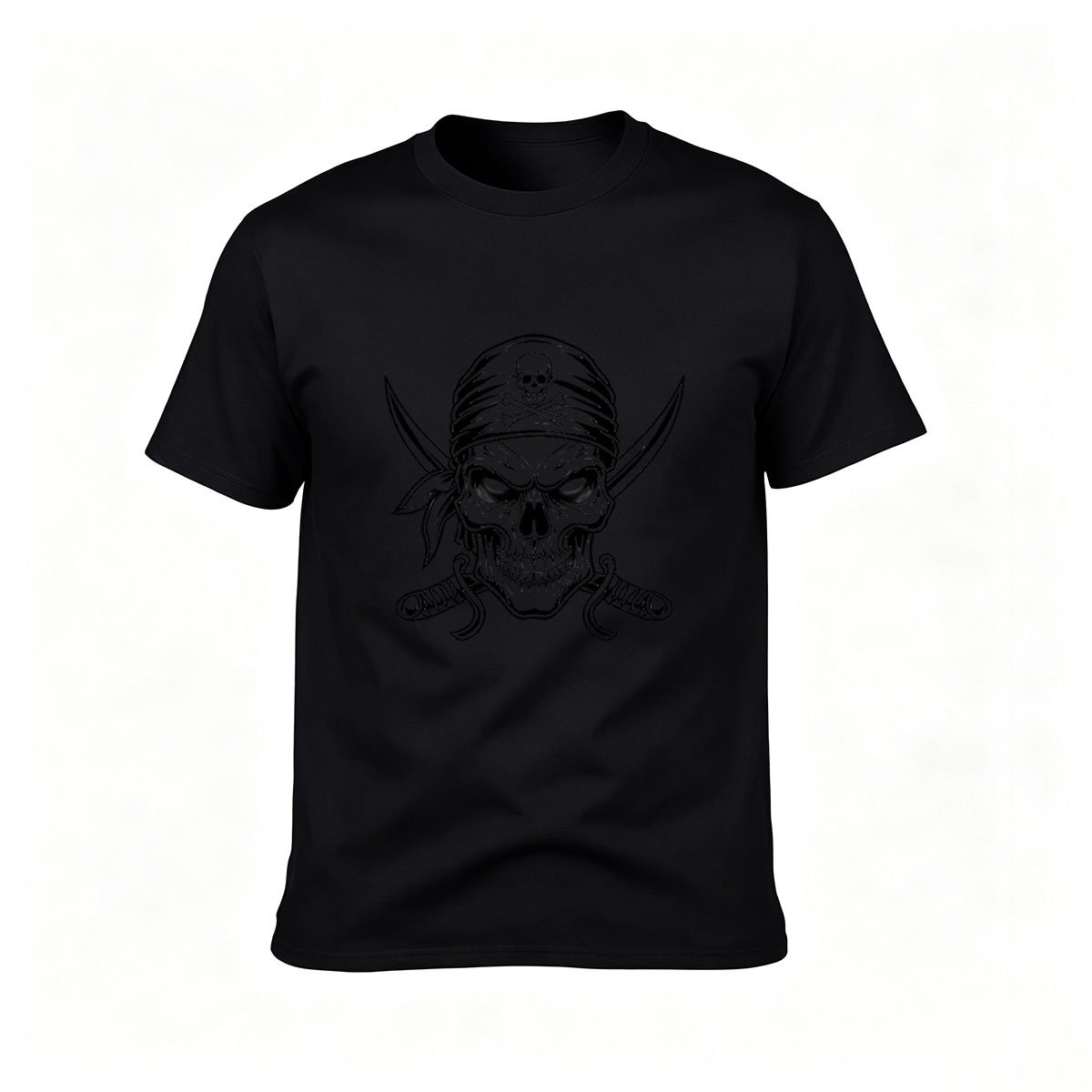 Pirate Skull Bandana Men's T-Shirt Black Graphic Tee Gift